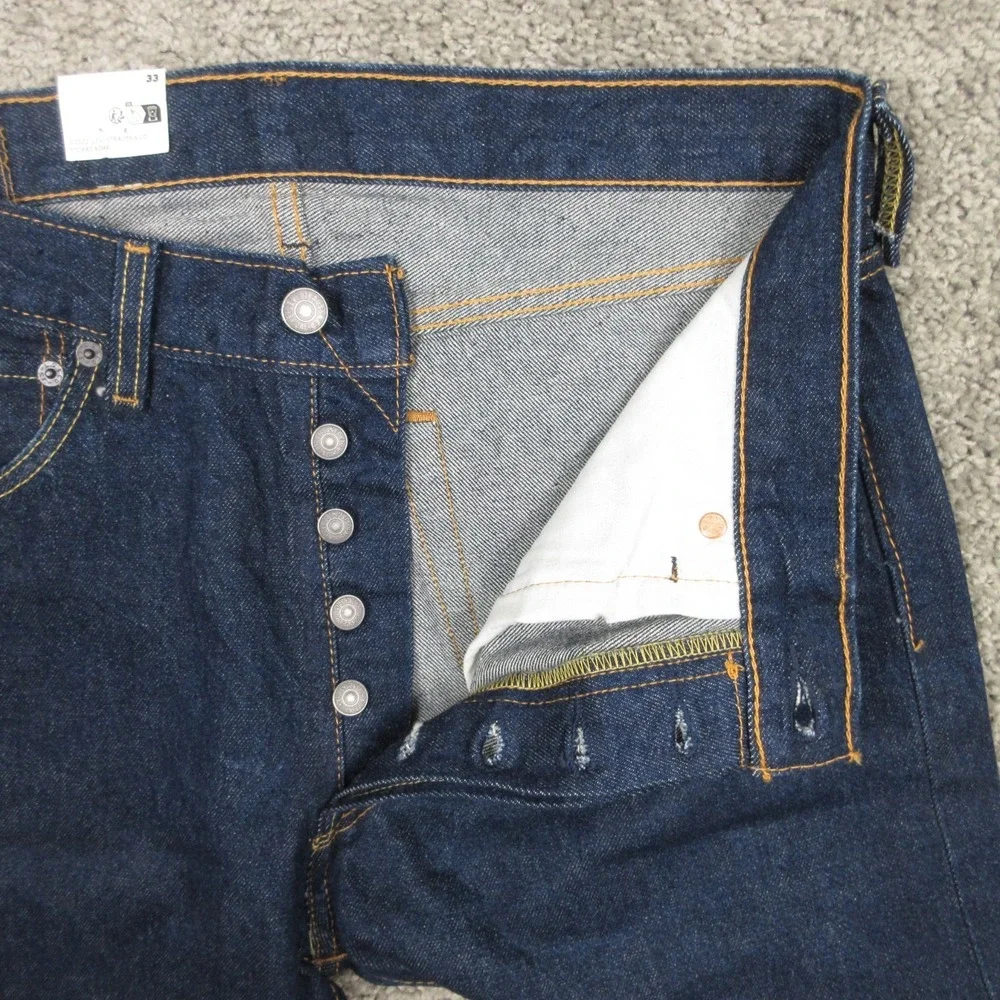 Levis Shorts Mens 33 Blue 501 Button Fly Original Cutoff Jorts Jeans Denim Pants